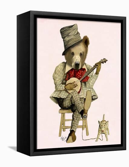 Banjo Bear-Fab Funky-Framed Stretched Canvas