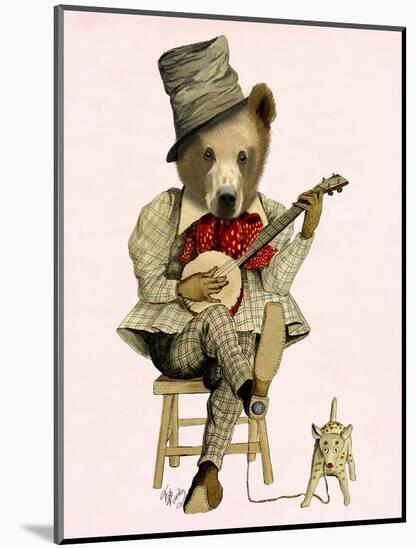 Banjo Bear-Fab Funky-Mounted Art Print