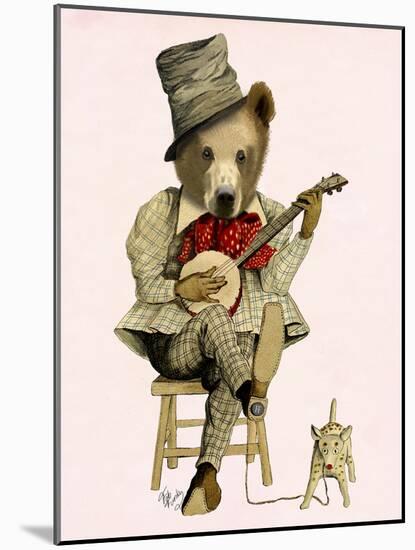 Banjo Bear-Fab Funky-Mounted Art Print