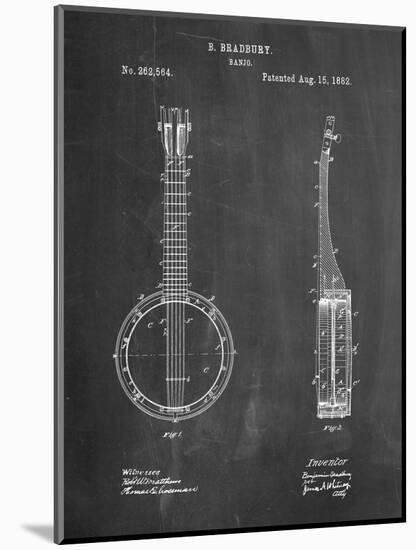 Banjo Mandolin Patent-Cole Borders-Mounted Art Print