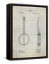 Banjo Mandolin Patent-Cole Borders-Framed Stretched Canvas