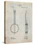 Banjo Mandolin Patent-Cole Borders-Stretched Canvas