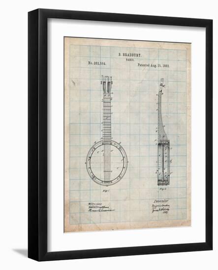 Banjo Mandolin Patent-Cole Borders-Framed Art Print