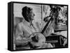 Banjo Player Aunt Samanthey-Robert W^ Kelley-Framed Stretched Canvas