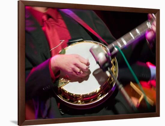 Banjo Player Detail, Grand Ole Opry at Ryman Auditorium, Nashville, Tennessee, USA-Walter Bibikow-Framed Photographic Print