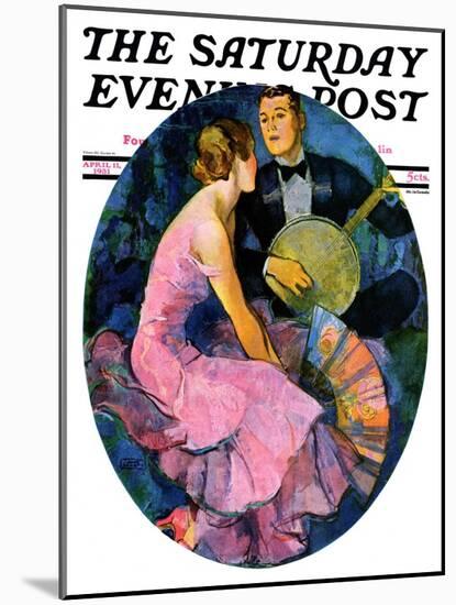 "Banjo Serenade," Saturday Evening Post Cover, April 11, 1931-John LaGatta-Mounted Giclee Print