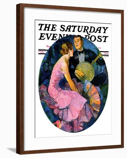 "Banjo Serenade," Saturday Evening Post Cover, April 11, 1931-John LaGatta-Framed Giclee Print