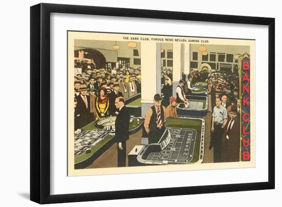 Bank Club, Gambling in Reno, Nevada-null-Framed Art Print