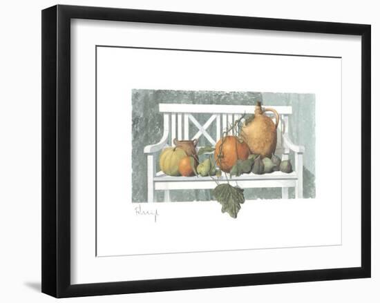 Bank mit Fruchten-Franz Heigl-Framed Art Print