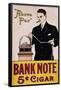 Bank Note 5 Cent Cigar Poster-null-Framed Stretched Canvas