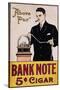 Bank Note 5 Cent Cigar Poster-null-Stretched Canvas