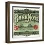 Bank Note Brand Cigar Outer Box Label-Lantern Press-Framed Art Print