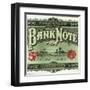 Bank Note Brand Cigar Outer Box Label-Lantern Press-Framed Art Print