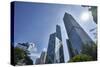 Bank of China Building and Cheung Kong Centre towers in Central, Hong Kong Island's financial distr-Fraser Hall-Stretched Canvas