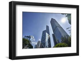 Bank of China Building and Cheung Kong Centre towers in Central, Hong Kong Island's financial distr-Fraser Hall-Framed Photographic Print