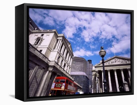 Bank of England and the Royal Exchange, City of London, London, England, United Kingdom-Jean Brooks-Framed Stretched Canvas