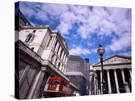 Bank of England and the Royal Exchange, City of London, London, England, United Kingdom-Jean Brooks-Stretched Canvas