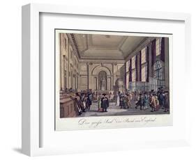 Bank of England, Threadneedle Street, London, 1808-Augustus Charles Pugin-Framed Giclee Print