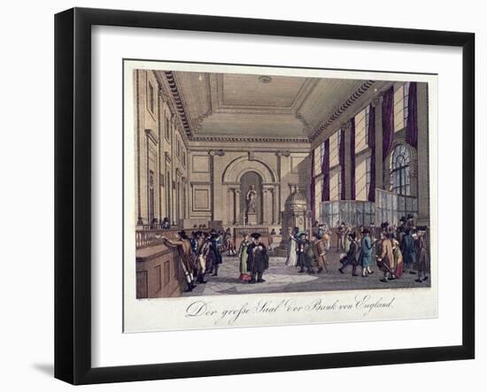 Bank of England, Threadneedle Street, London, 1808-Augustus Charles Pugin-Framed Giclee Print