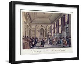 Bank of England, Threadneedle Street, London, 1808-Augustus Charles Pugin-Framed Giclee Print