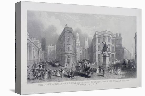 Bank of England, Threadneedle Street, London, (1840)-Henry Wallis-Stretched Canvas