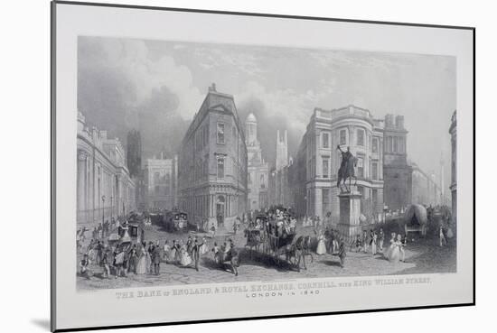 Bank of England, Threadneedle Street, London, (1840)-Henry Wallis-Mounted Giclee Print