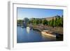 Bank of River Weser, Martinianleger, Bremen, Germany, Europe-Chris Seba-Framed Photographic Print