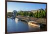 Bank of River Weser, Martinianleger, Bremen, Germany, Europe-Chris Seba-Framed Photographic Print