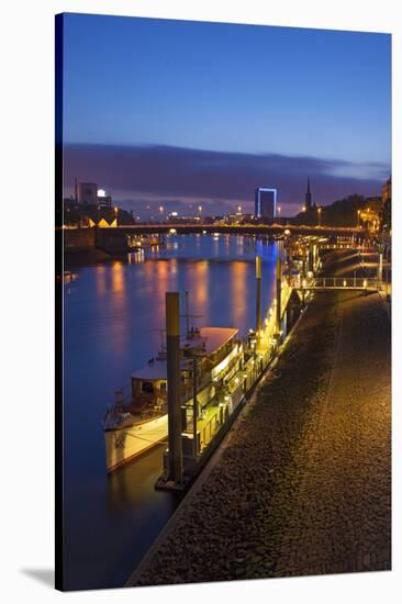 Bank of River Weser, Martinianleger, Bremen, Germany, Europe-Chris Seba-Stretched Canvas