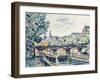 Bank of the Seine Near the Pont Des Arts with a View of the Louvre, Early 20th Century-Paul Signac-Framed Giclee Print