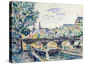 Bank of the Seine Near the Pont Des Arts with a View of the Louvre, Early 20th Century-Paul Signac-Stretched Canvas