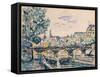 Bank of the Seine Near the Pont Des Arts, with a View of the Louvre-Paul Signac-Framed Stretched Canvas