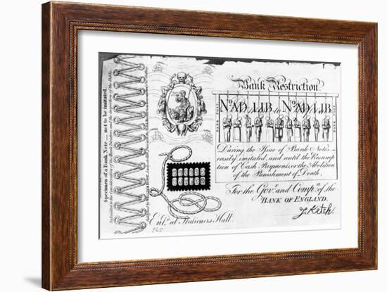 Bank Restriction Note, 1818-George Cruikshank-Framed Giclee Print