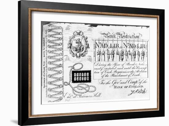 Bank Restriction Note, 1818-George Cruikshank-Framed Giclee Print