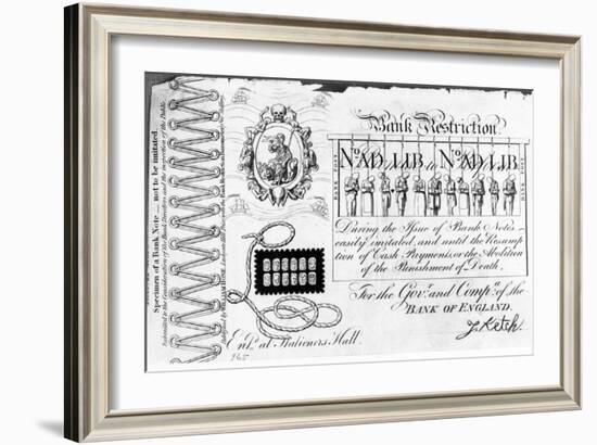 Bank Restriction Note, 1818-George Cruikshank-Framed Giclee Print