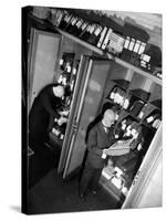 Bank Workers Filing Textile Shares in Steel Vaults at Deutches Bank-Margaret Bourke-White-Stretched Canvas