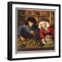 Banker of the 16th Century with His Wife-Quentin Matsys-Framed Art Print