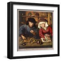 Banker of the 16th Century with His Wife-Quentin Matsys-Framed Art Print