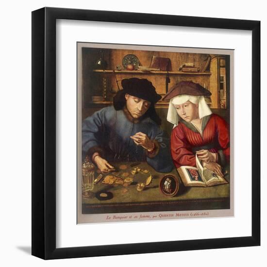 Banker of the 16th Century with His Wife-Quentin Matsys-Framed Art Print