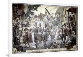 Banking, Bartering, and Shipping in New Amsterdam-null-Framed Giclee Print