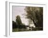 Banks of a Pond in Normandy-Jean-Baptiste-Camille Corot-Framed Giclee Print