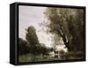 Banks of a Pond in Normandy-Jean-Baptiste-Camille Corot-Framed Stretched Canvas