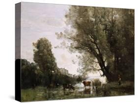 Banks of a Pond in Normandy-Jean-Baptiste-Camille Corot-Stretched Canvas