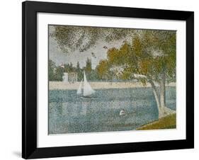 Banks of Seine-Georges Seurat-Framed Art Print