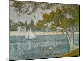 Banks of Seine-Georges Seurat-Mounted Art Print