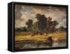 'Banks of the Envy, near Rhuddlan', 1852, (1938)-Alfred Vickers-Framed Stretched Canvas
