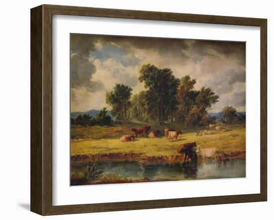 'Banks of the Envy, near Rhuddlan', 1852, (1938)-Alfred Vickers-Framed Giclee Print