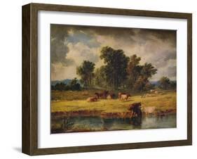 'Banks of the Envy, near Rhuddlan', 1852, (1938)-Alfred Vickers-Framed Giclee Print