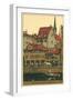 Banks of the Limmat, Zurich, Switzerland-null-Framed Premium Giclee Print