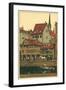 Banks of the Limmat, Zurich, Switzerland-null-Framed Art Print